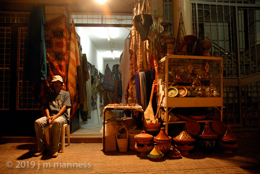Tangiers Leather Shop at Night - Morocco, 2006